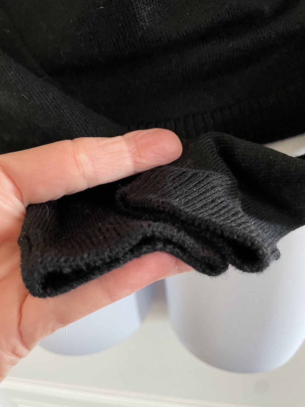 Vtg Pendleton Fine Virgin Wool Pullover Sweater Petite Small USA Black Mock Neck