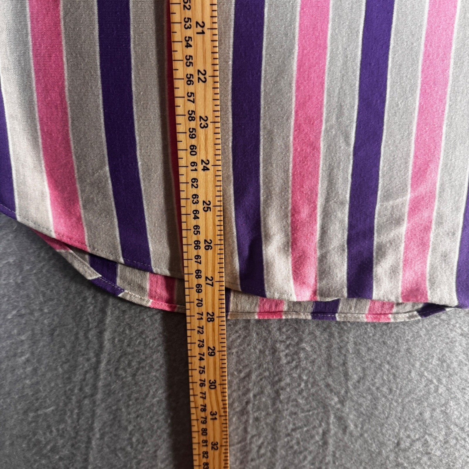 Vintage Ermane Pink Purple Grey Striped Dolman Sleeve Blouse Made in USA L