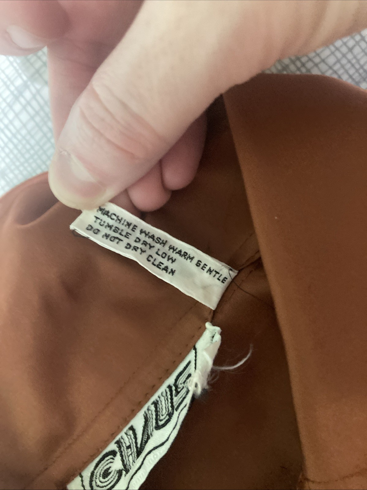 Vtg 80s Chaus Blouse Size 7/8 Fit Med Orange Rust Copper Secretary Top Retro EUC