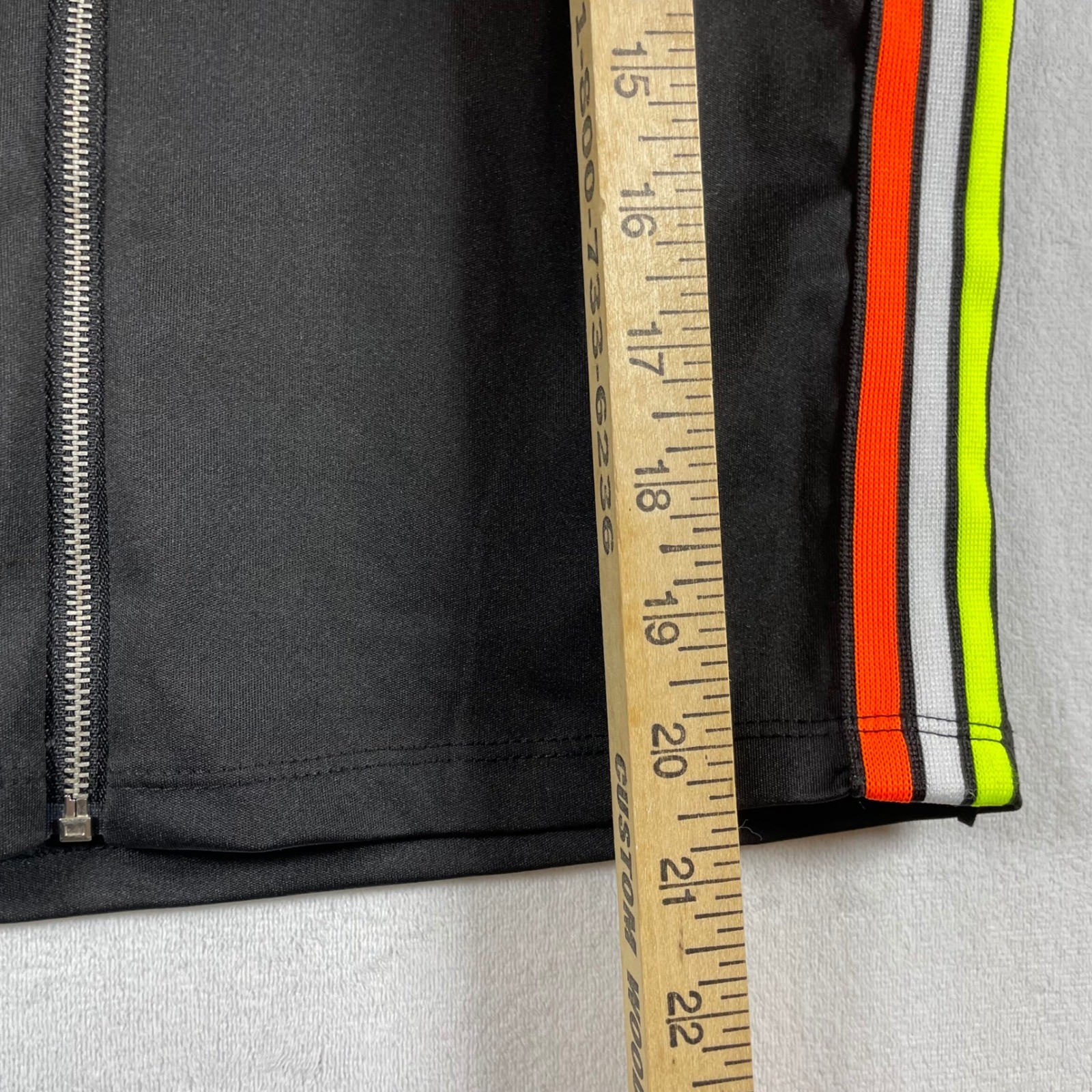 vintage Y2K shiny cropped zip track jacket neon stripes M rave eurotrash cyber