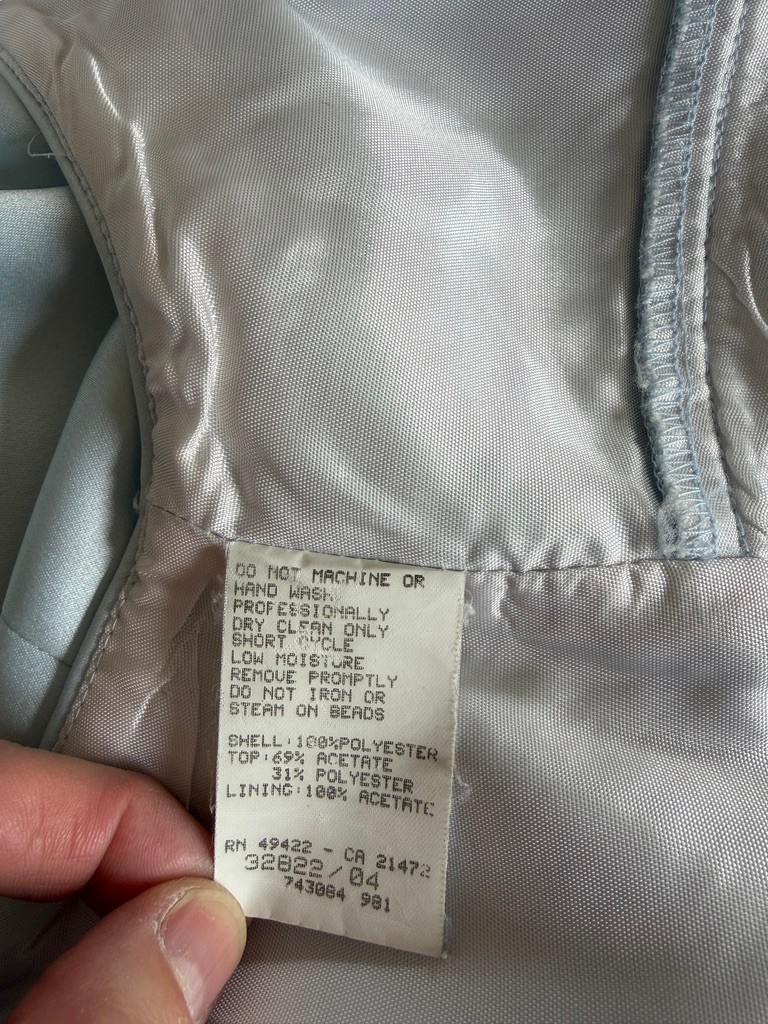 Jessica McClintock Gunne Sax Baby Blue Cheongsam Style Gown Sz 13/14 Y2K USA