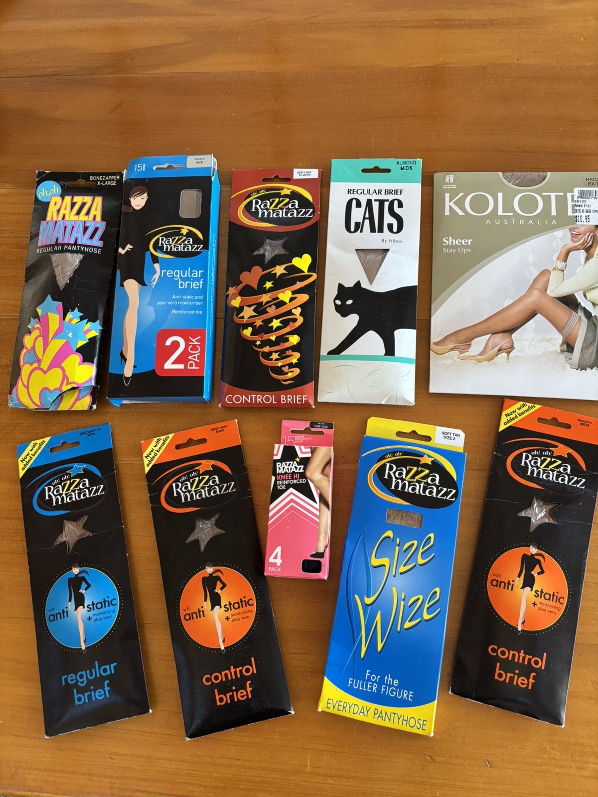 Vintage Razza Matazz Kolotex Cats Stockings Pantyhose Knee Hi Bulk Lot x 10 Pair