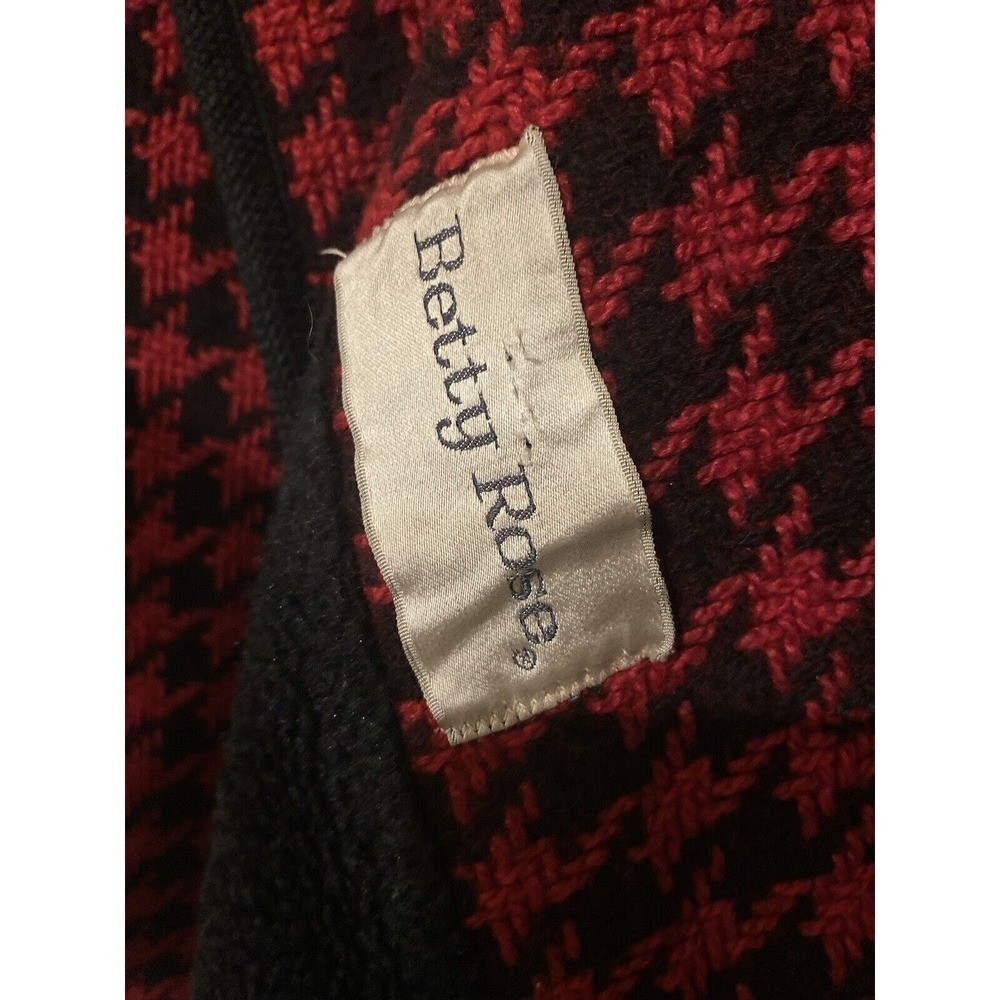 Vintage Betty Rose Coat lined Houndstooth Single Breasted 44&Prime; chest M/L