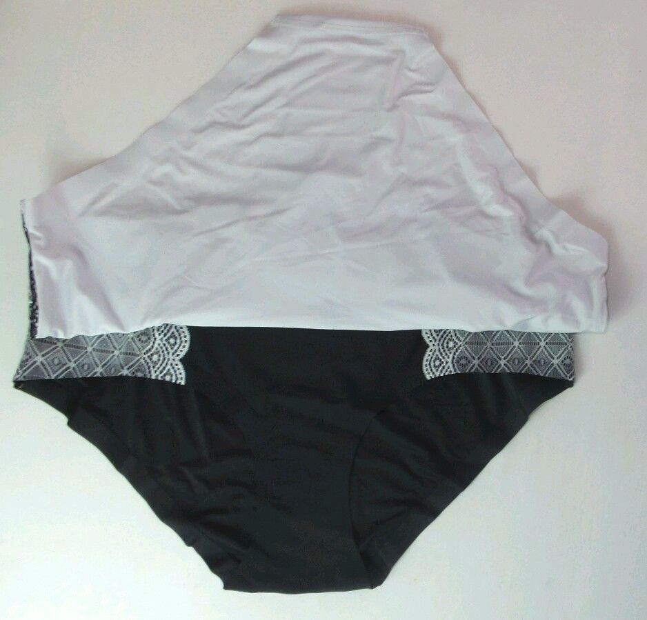 JESSICA SIMPSON Panties 2 pack 1X Full Figure Hipster Laser Briefs Black Grey JC