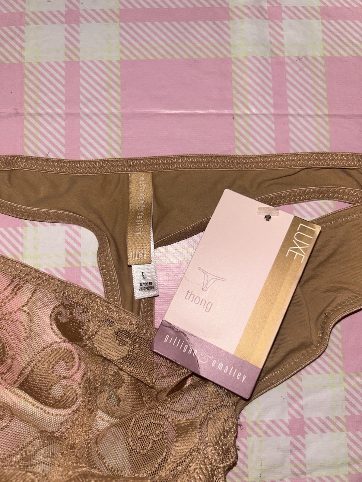 Vintage Early 2000 Gilligan And O’Malley Thong NWT Tan Color Size Large