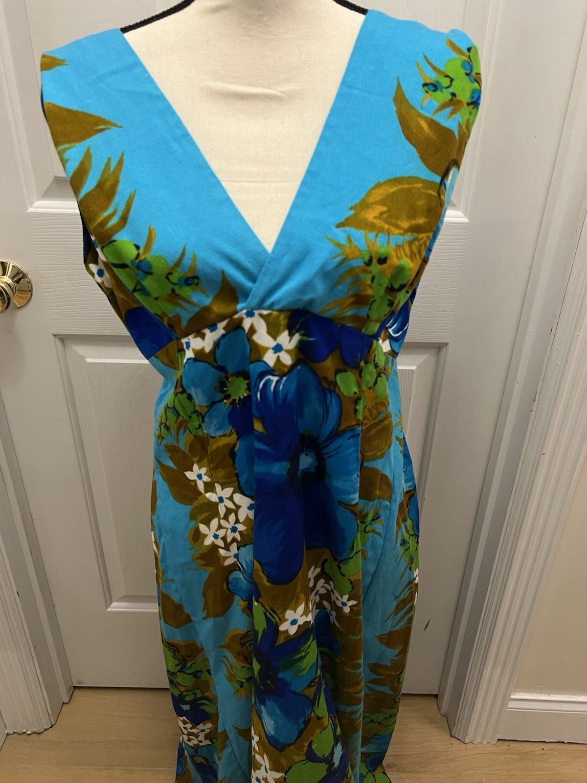 Vintage 60s 70s Handmade Hawaiian Tropical Maxi Dress Skirts N’ Blouses Honolulu