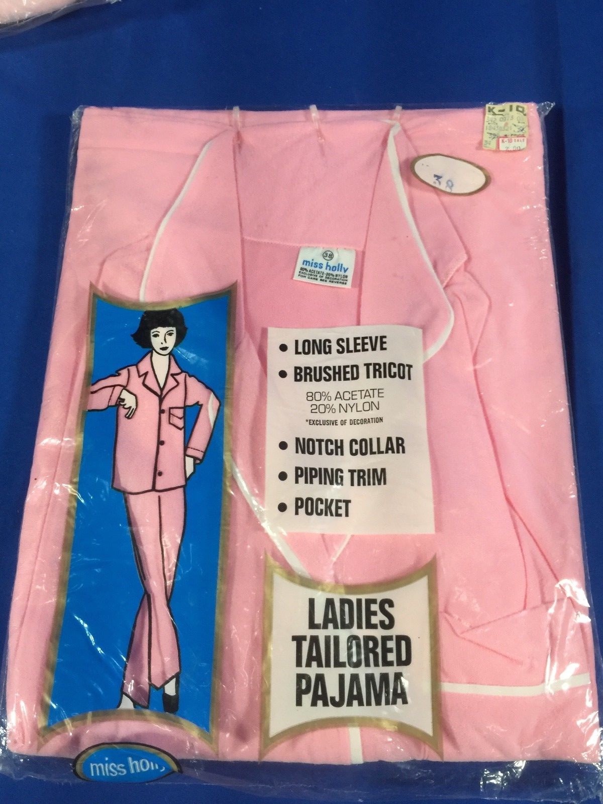 VINTAGE NEW MISS HOLLY LADIES TAILORED PAJAMAS SIZE 38 PINK – FACTORY SEALED
