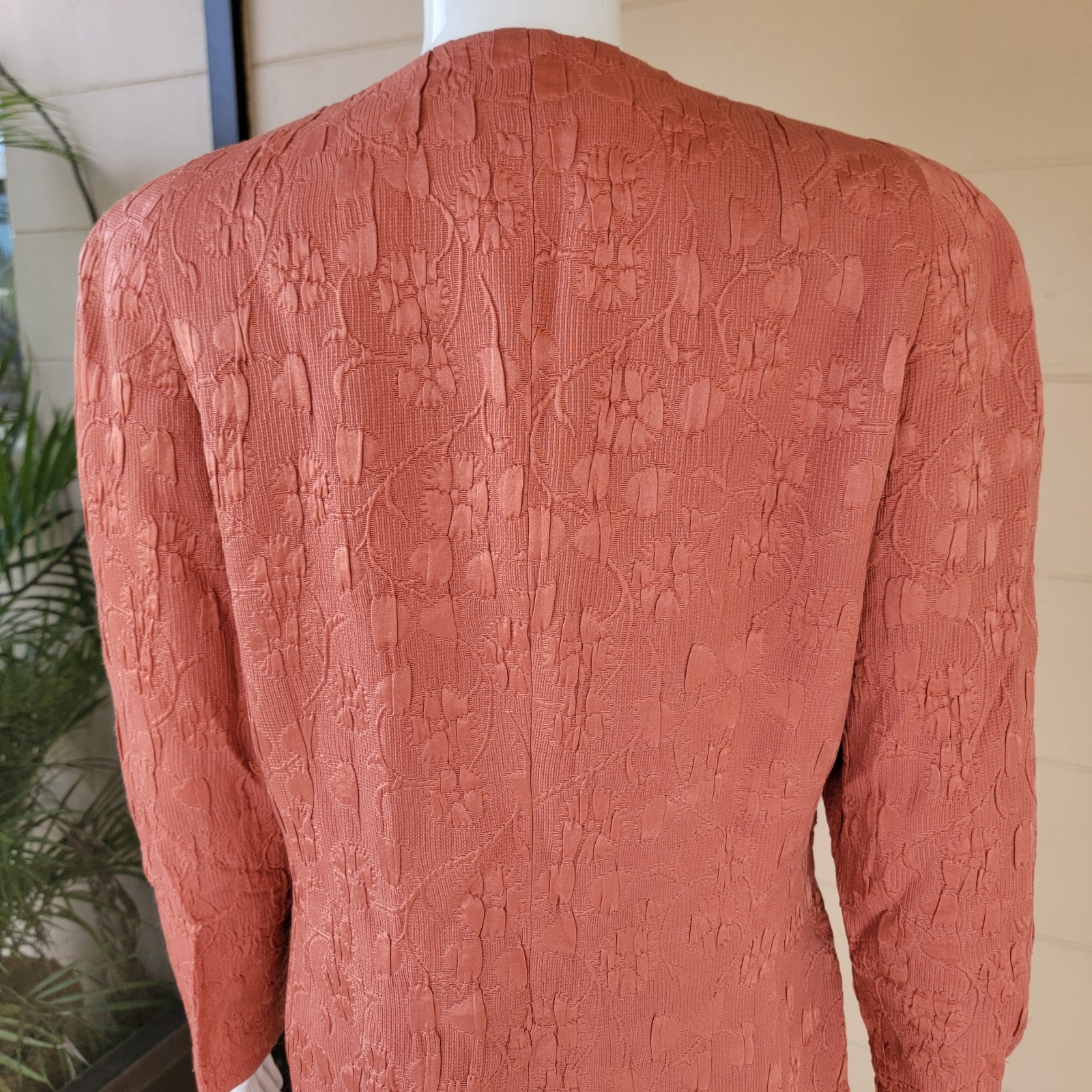 Vintage 1970s Anne Klein Blazer Jacket Union Made Orange Salmon Women Size 6