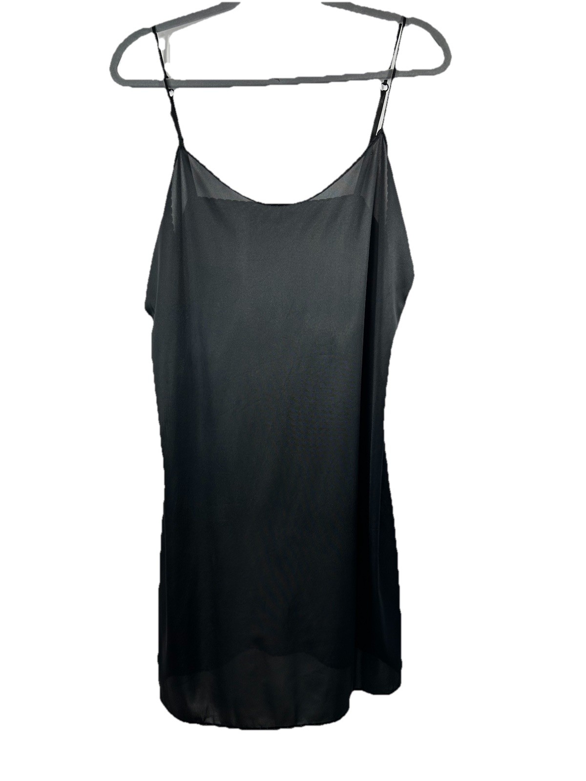 Vintage Vassarette Black Nylon Full Slip Dress 10-008 Size 38/44 90s Goth Grunge