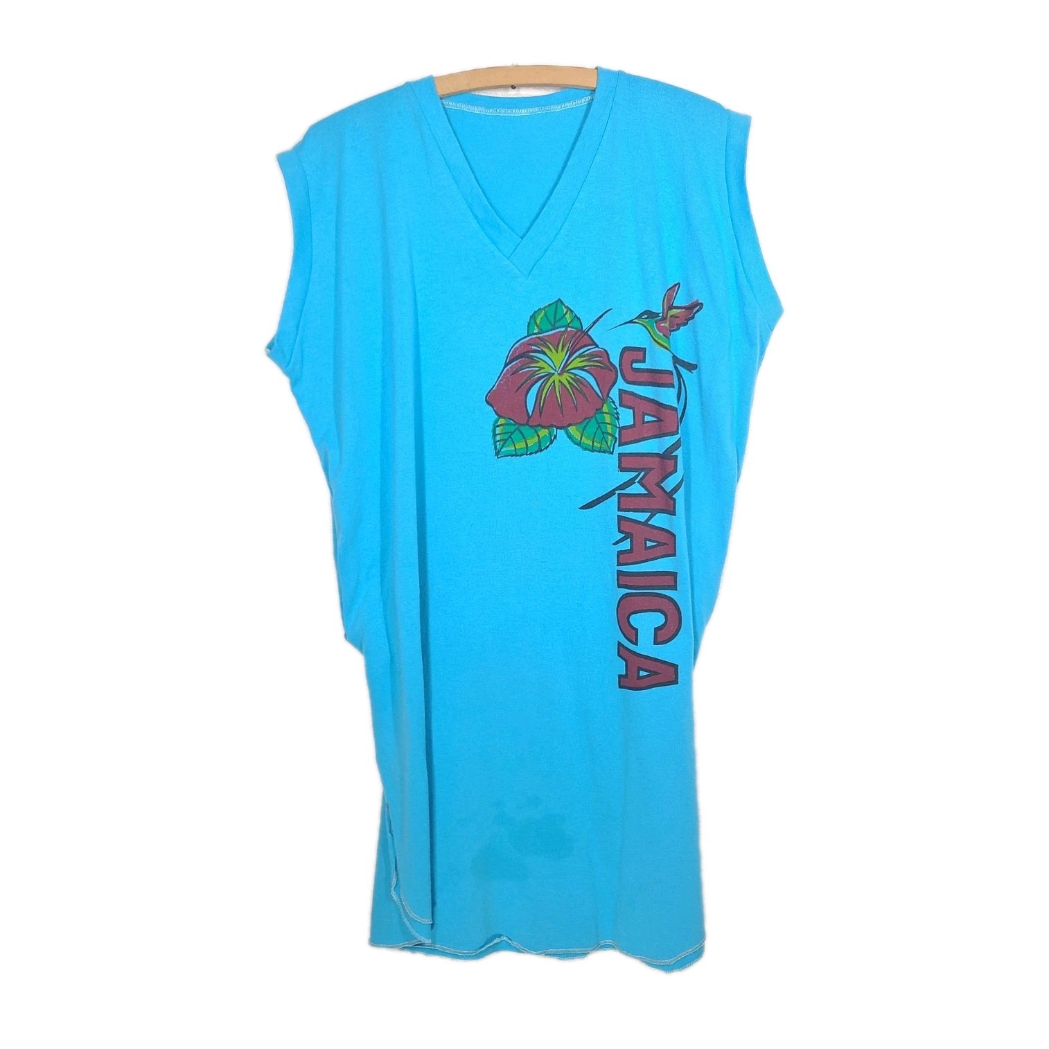 Vintage Tshirt Dress Jamaica Souvenir 100% Cotton Shirt Beach Pool Cover OneSize