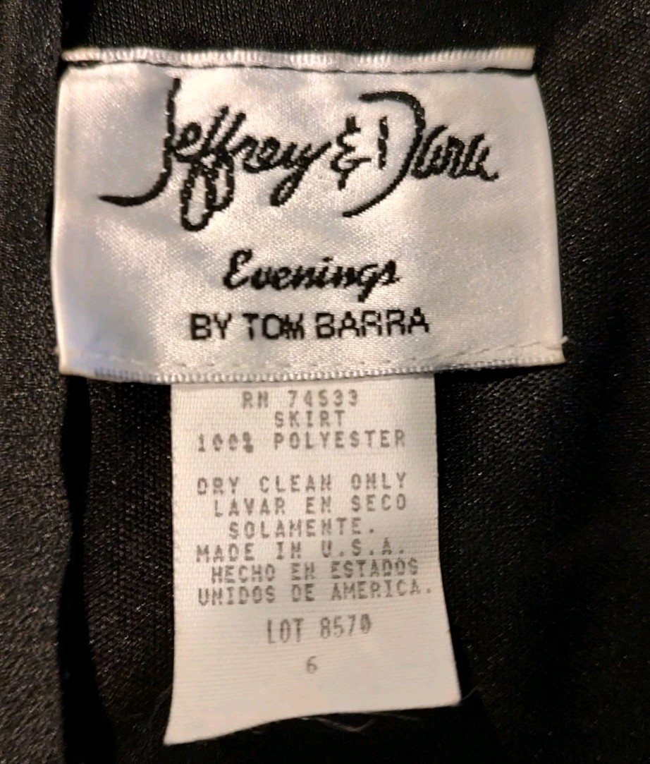 Jeffrey & Dara Evenings – Black Lace Bodice Layered Dress & Jacket – Size 6