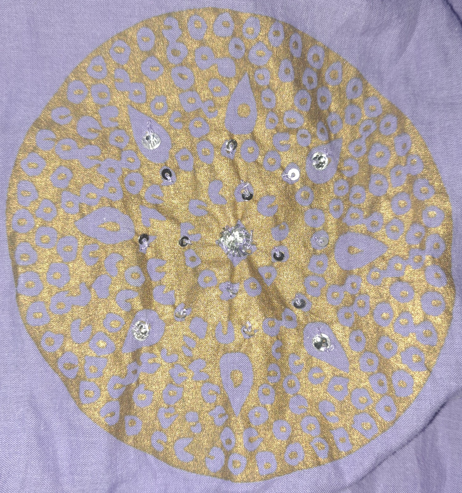 Vtg Moda International Short Summer Dress XS Purple Gold Sequins Ruffles India