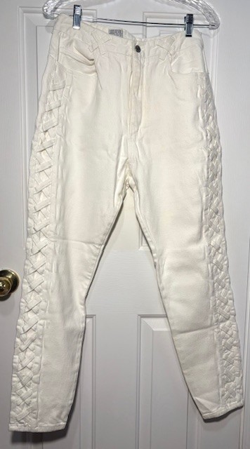 Vintage White Braided 80s Denim Republic High Rise Jeans