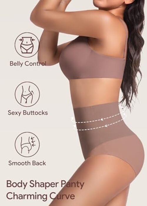 Tummy Control Shapewear Panties for Women – Body Shaper Medium Dusty Pink