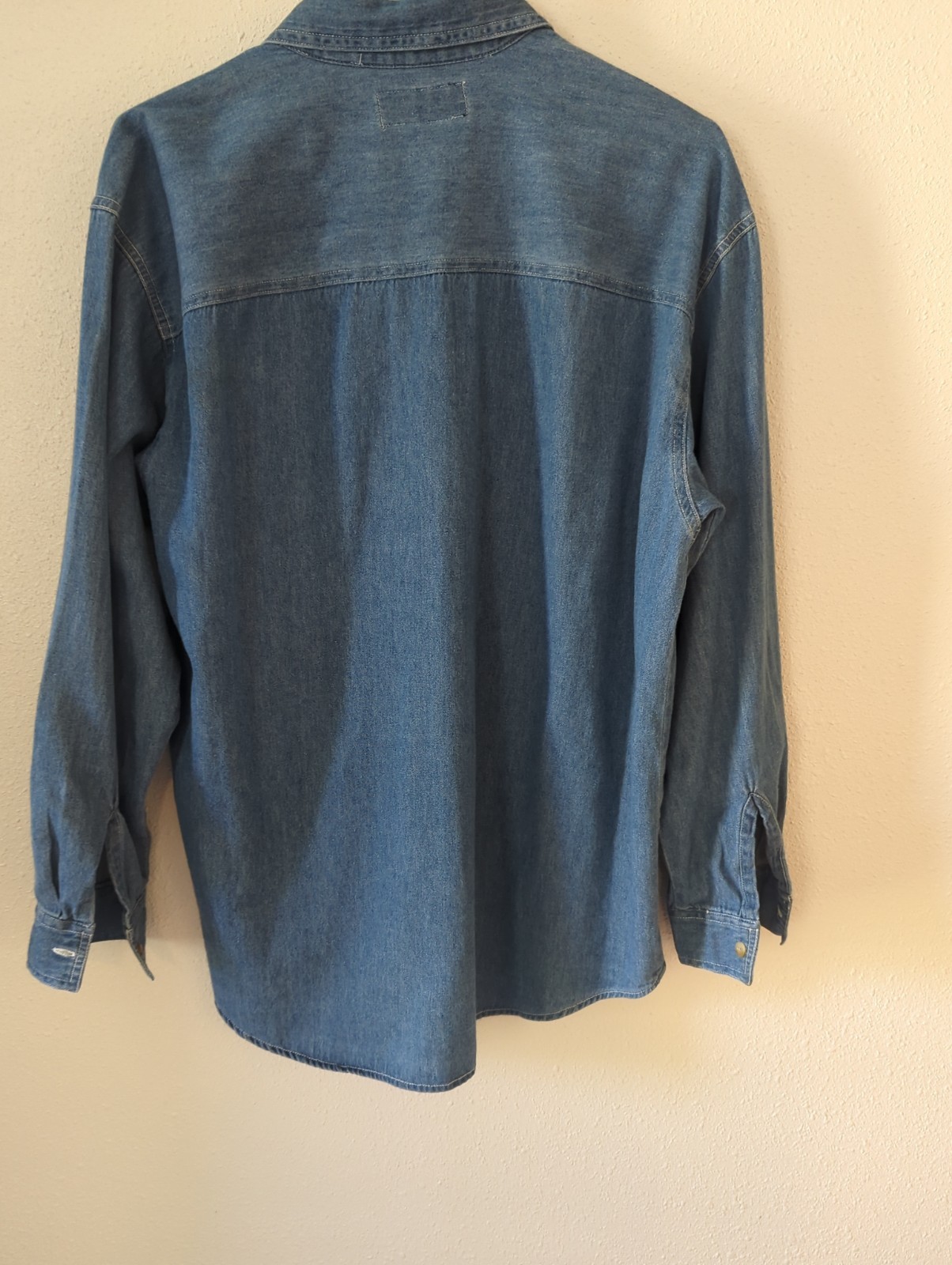 Vtg Quizz Jeans Embroidered Denim Button Up Long Sleeve Shirt Lg Patriotic USA