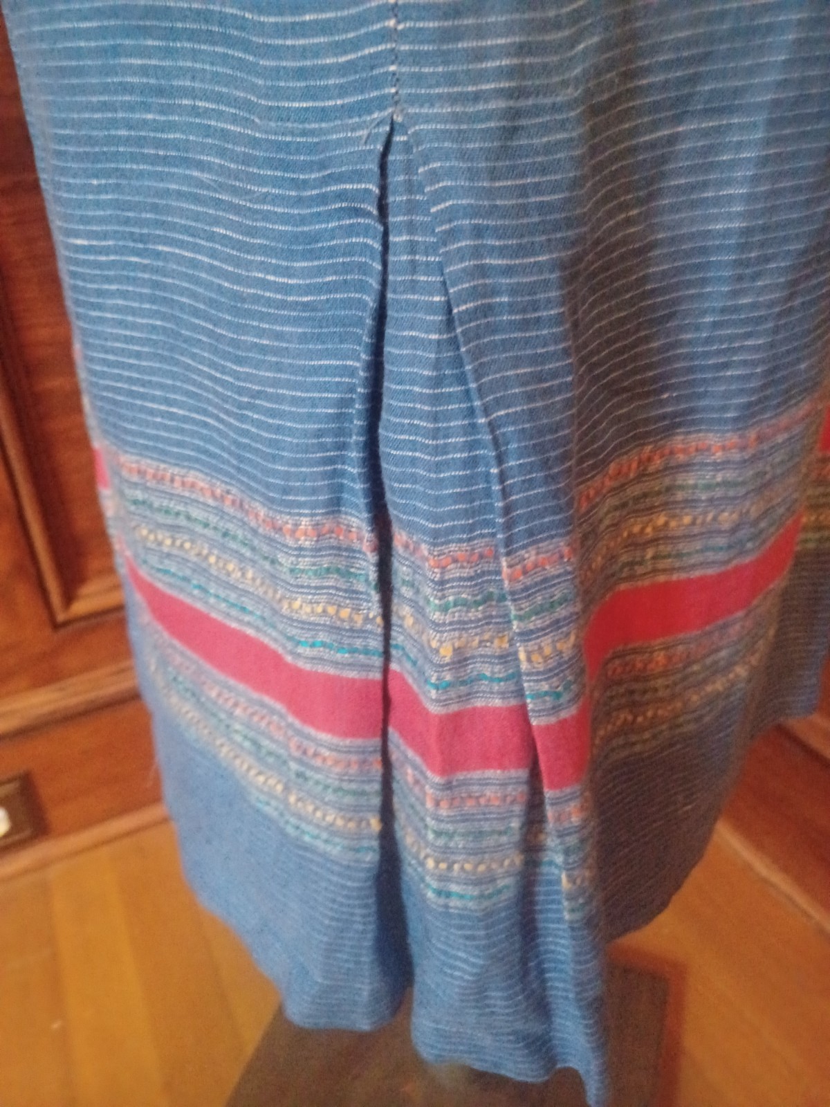 Vintage 80s/90s Barney&rsquo;s of New York Blue Linen Pencil Skirt, Made in Italy