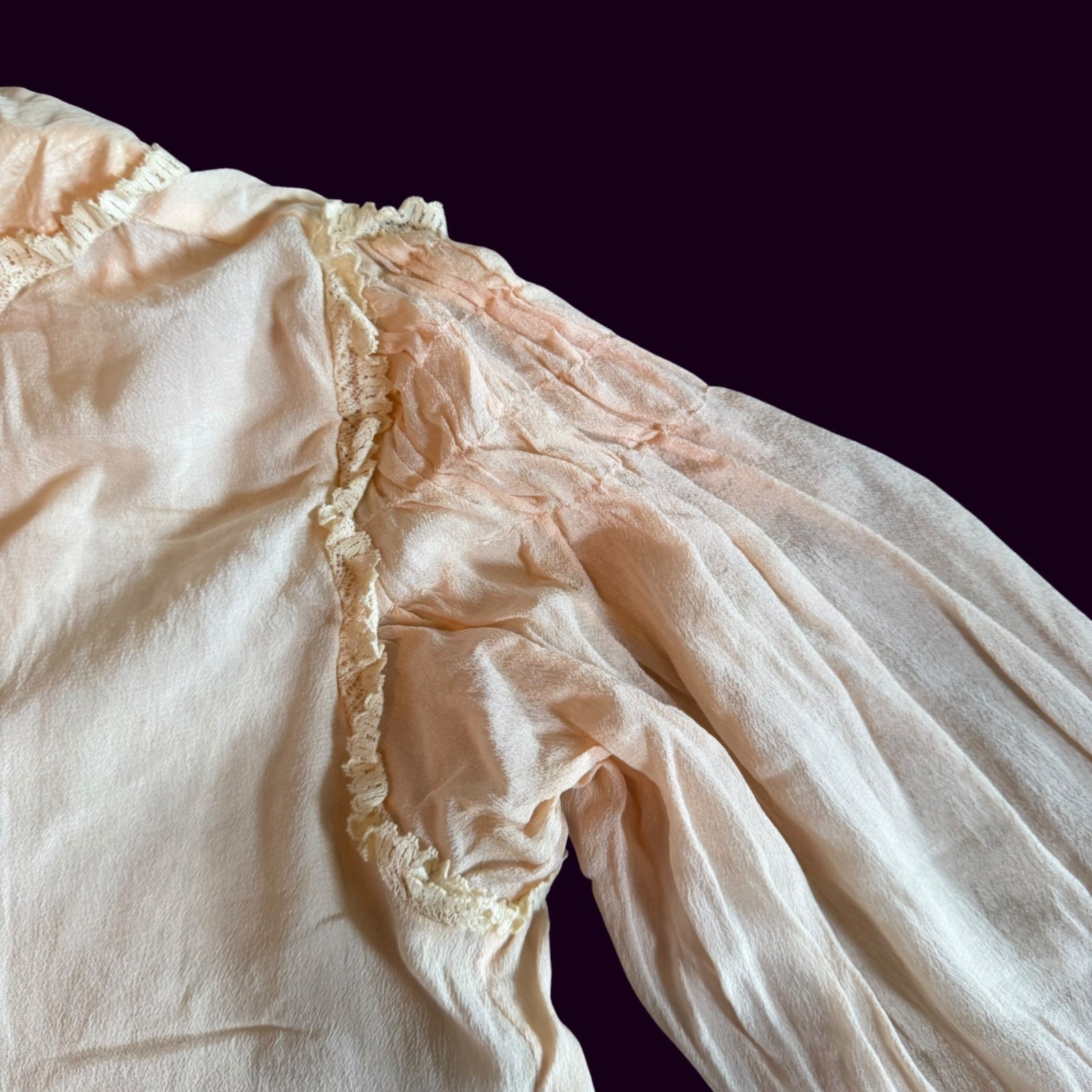Antique Victorian Edwardian Ethereal Pastel Bohemian Ornate Bed Jacket S