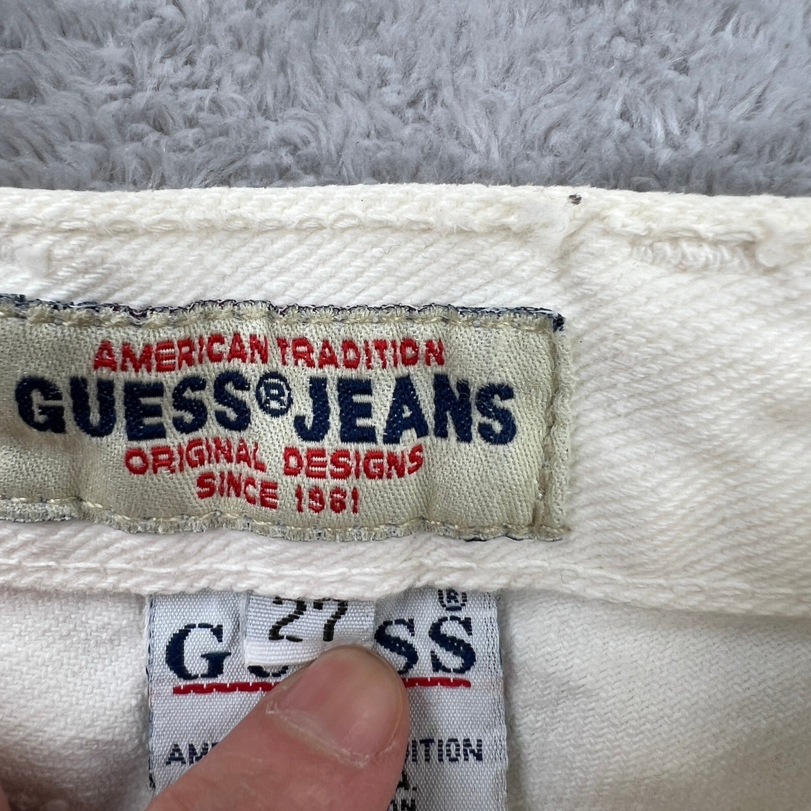 Guess Vintage High Waisted Denim Shorts 25 White Women Made in USA 90s Retro