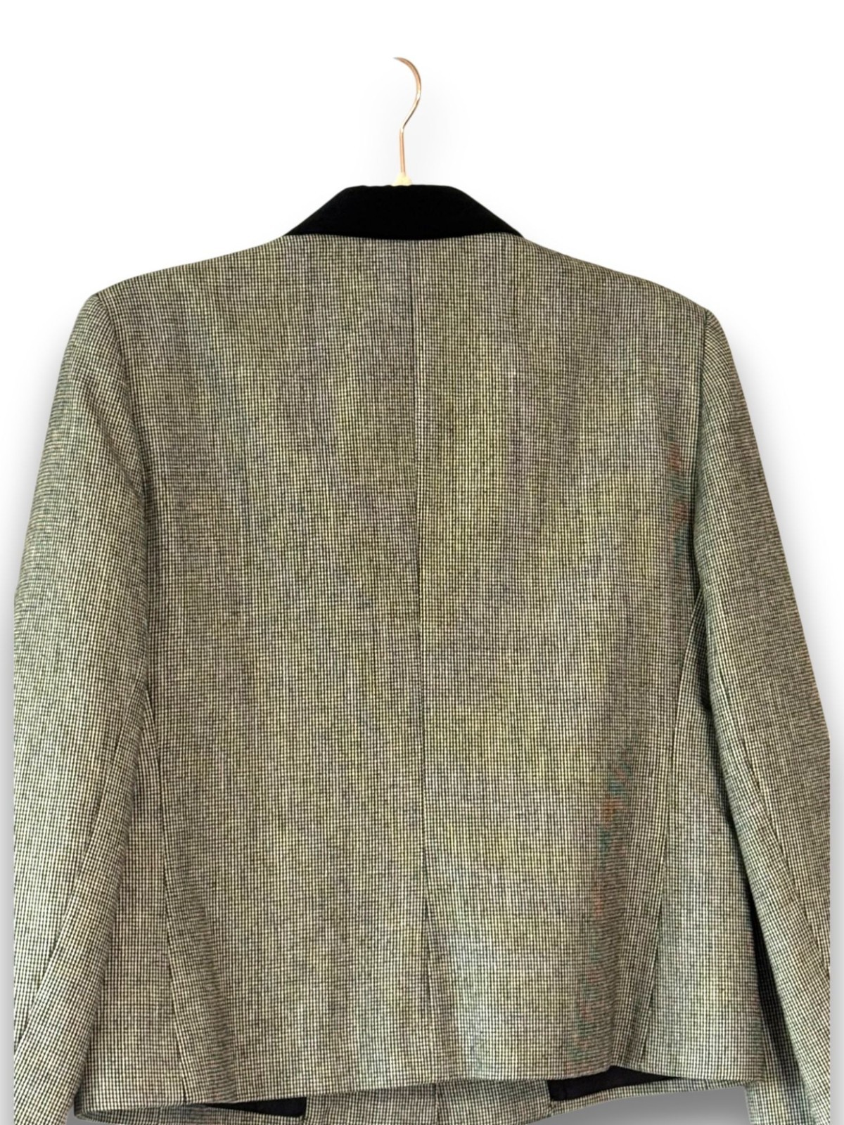 Vintage Evan Picone Houndtooth Blazer Jacket with Velvet Collar ILGWU Union Tag