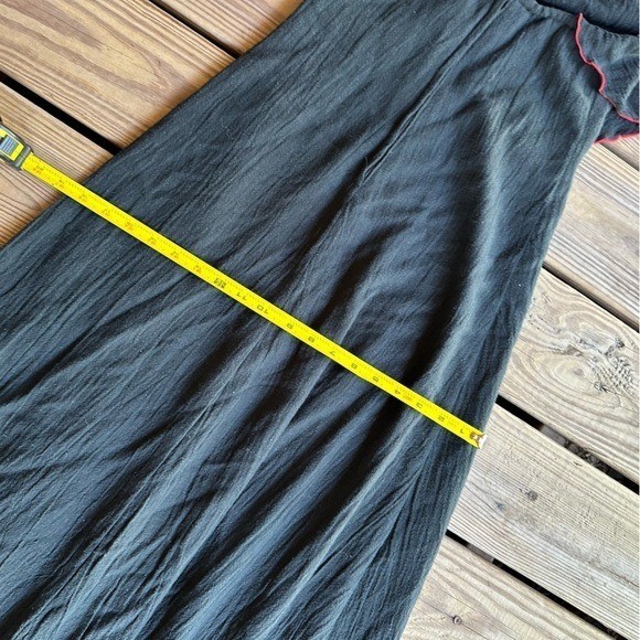 Vintage Young Edwardian Arpeja Black Dress Halter Straps Maxi Rose Gypsy Boho