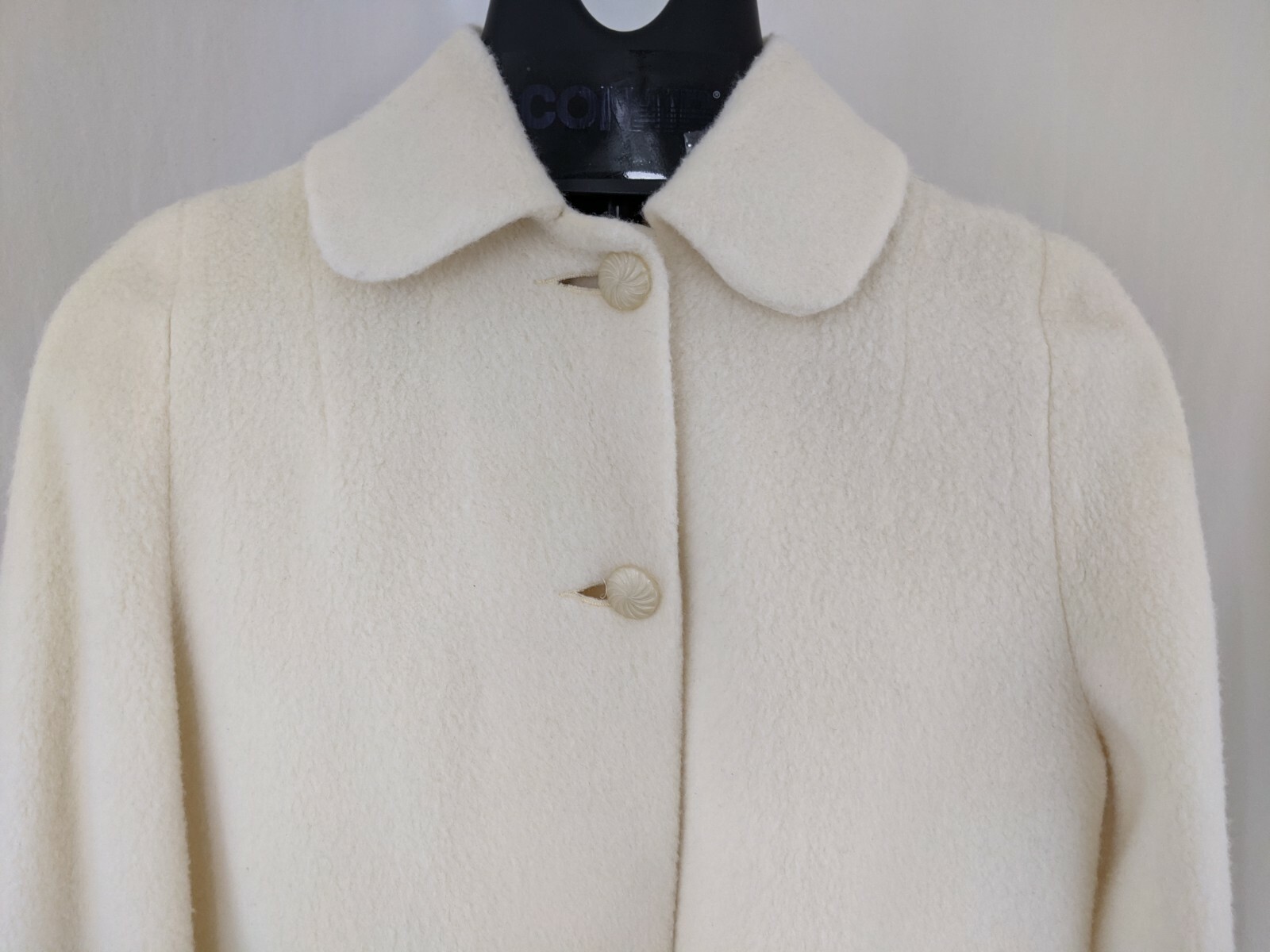 VTG Cream Colored 2 Button Wrap Coat
