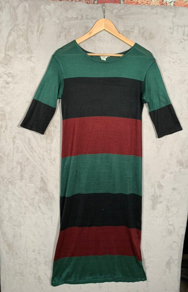 David Silverman Knit Dress ColorBlock Maxi Wool Blend S/M