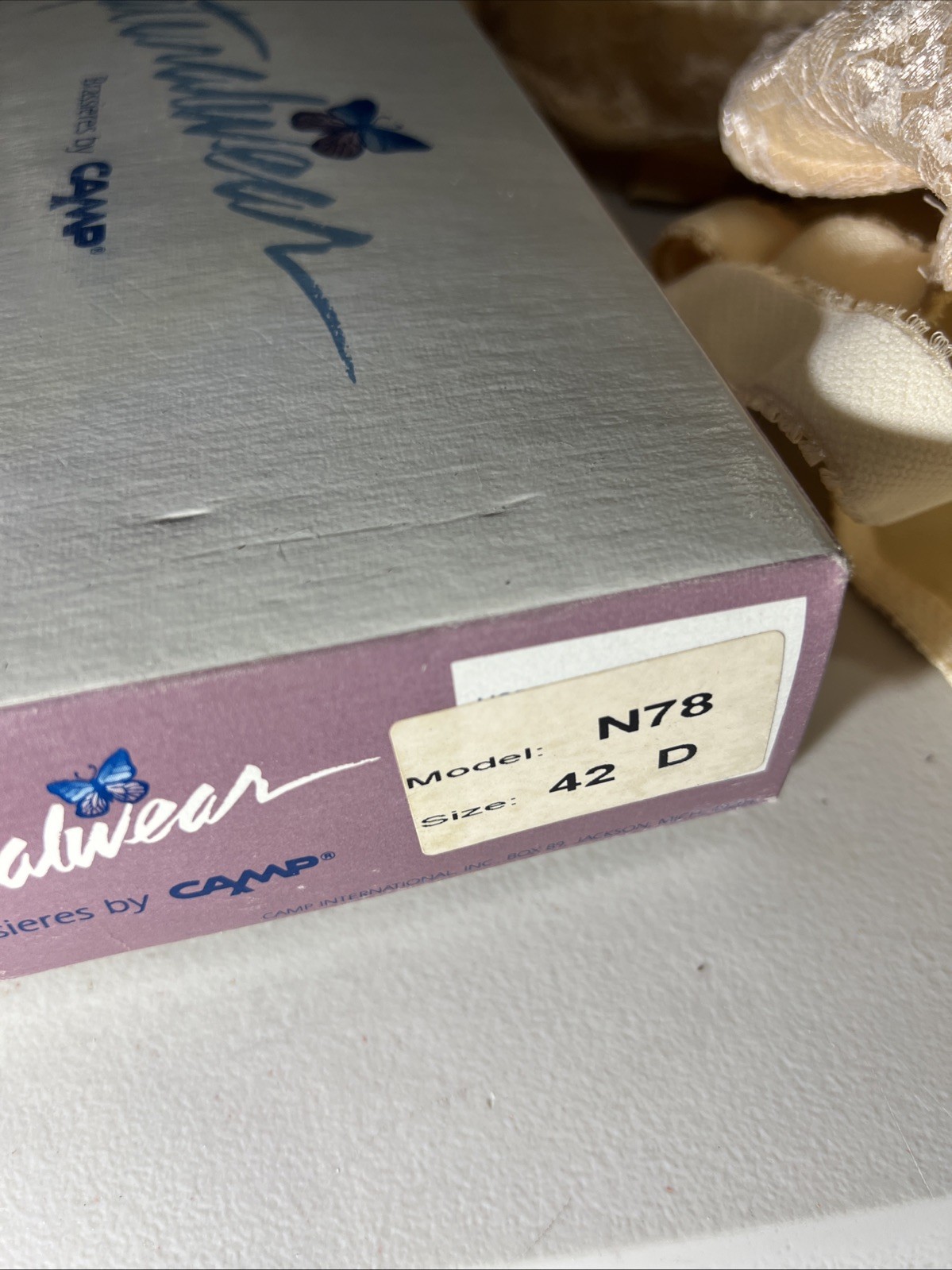 2 PACK – NEW Camp N78 Post Mastectomy Bra BEIGE – MADE IN THE USA Size 42D