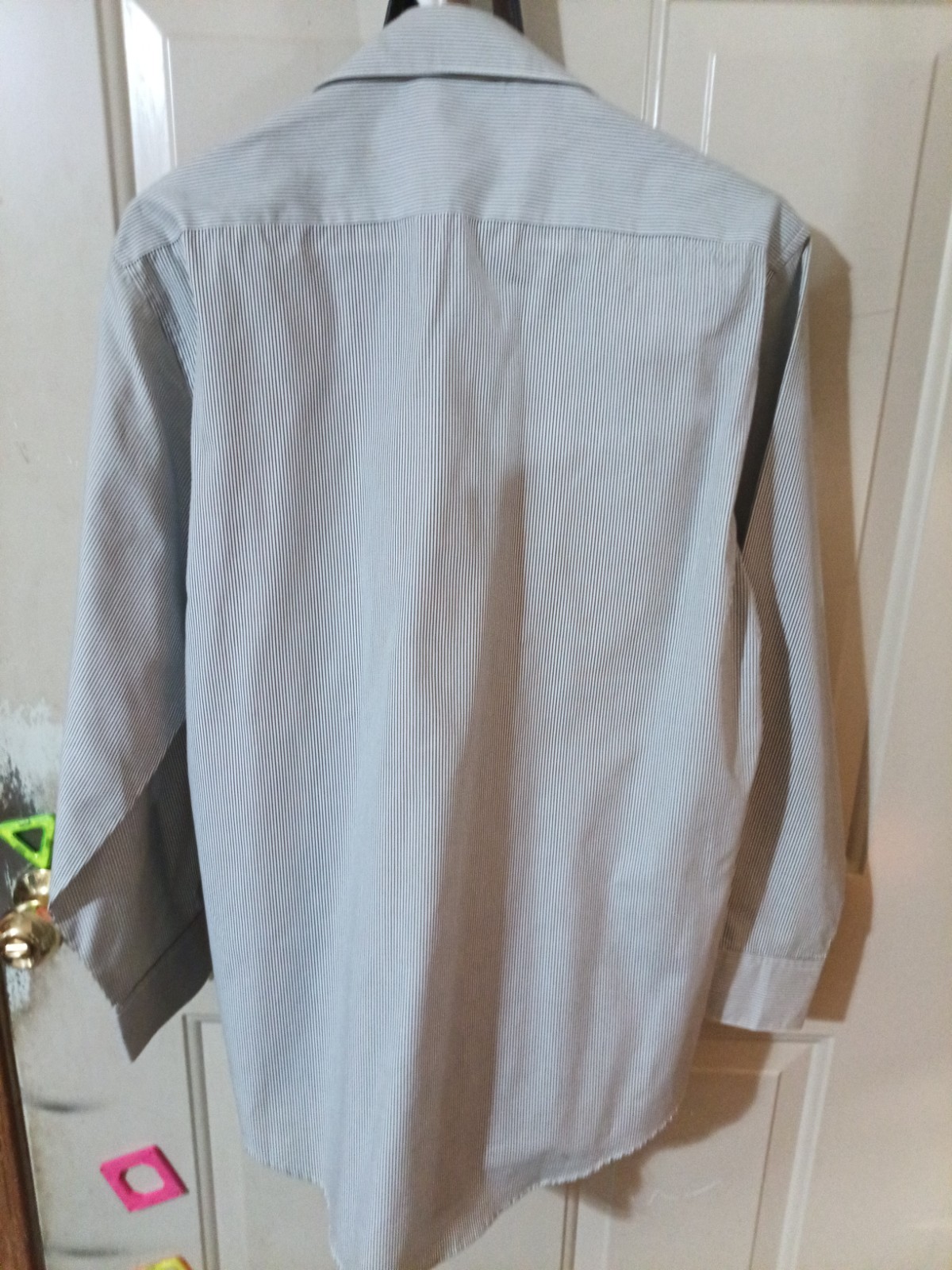 Las olas Womens Button Up S Blue Pin Striped Shirt. Embroidered Cardinals
