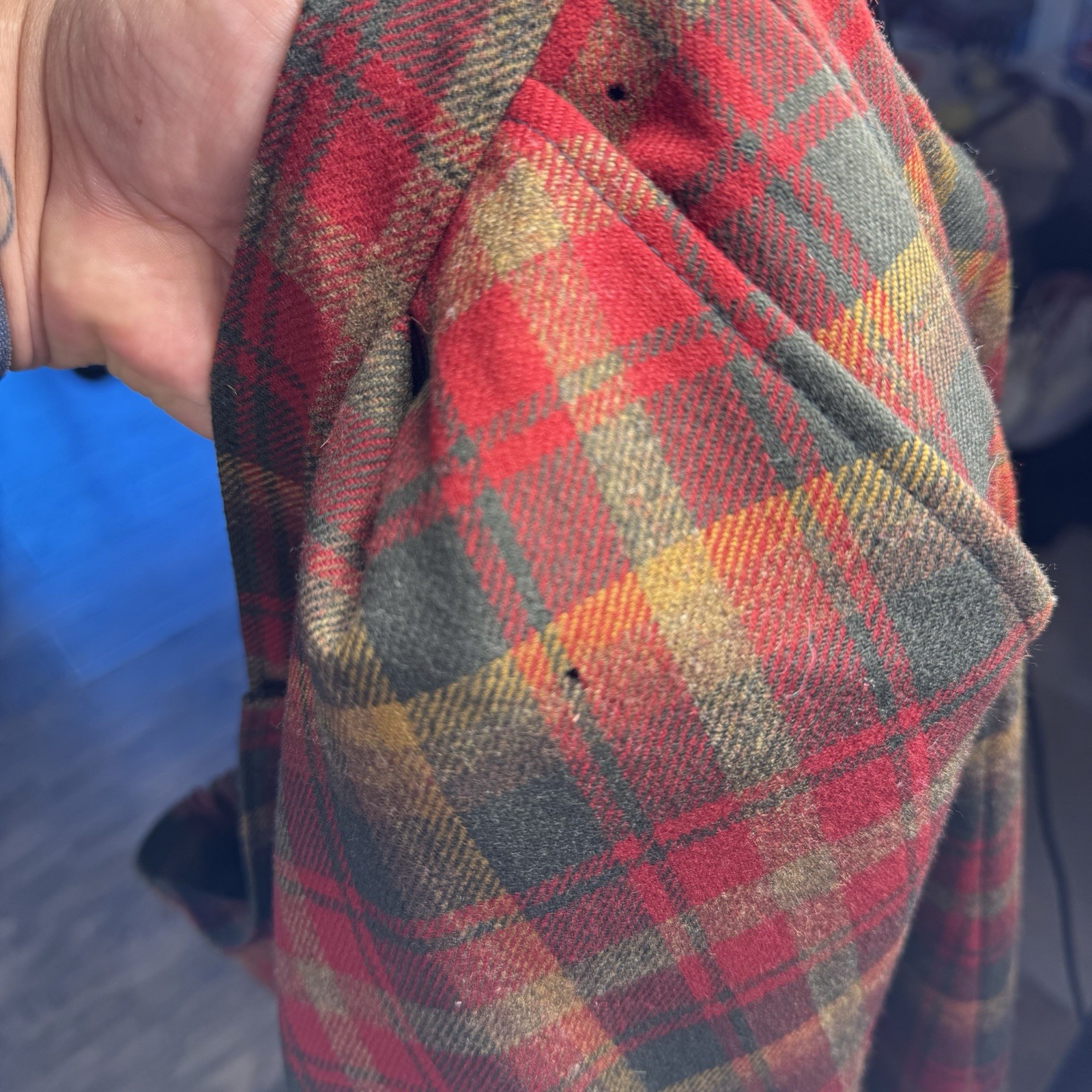 Pendleton Plaid Wool Skirt Size 14 Red Tartan USA Vintage Button Front