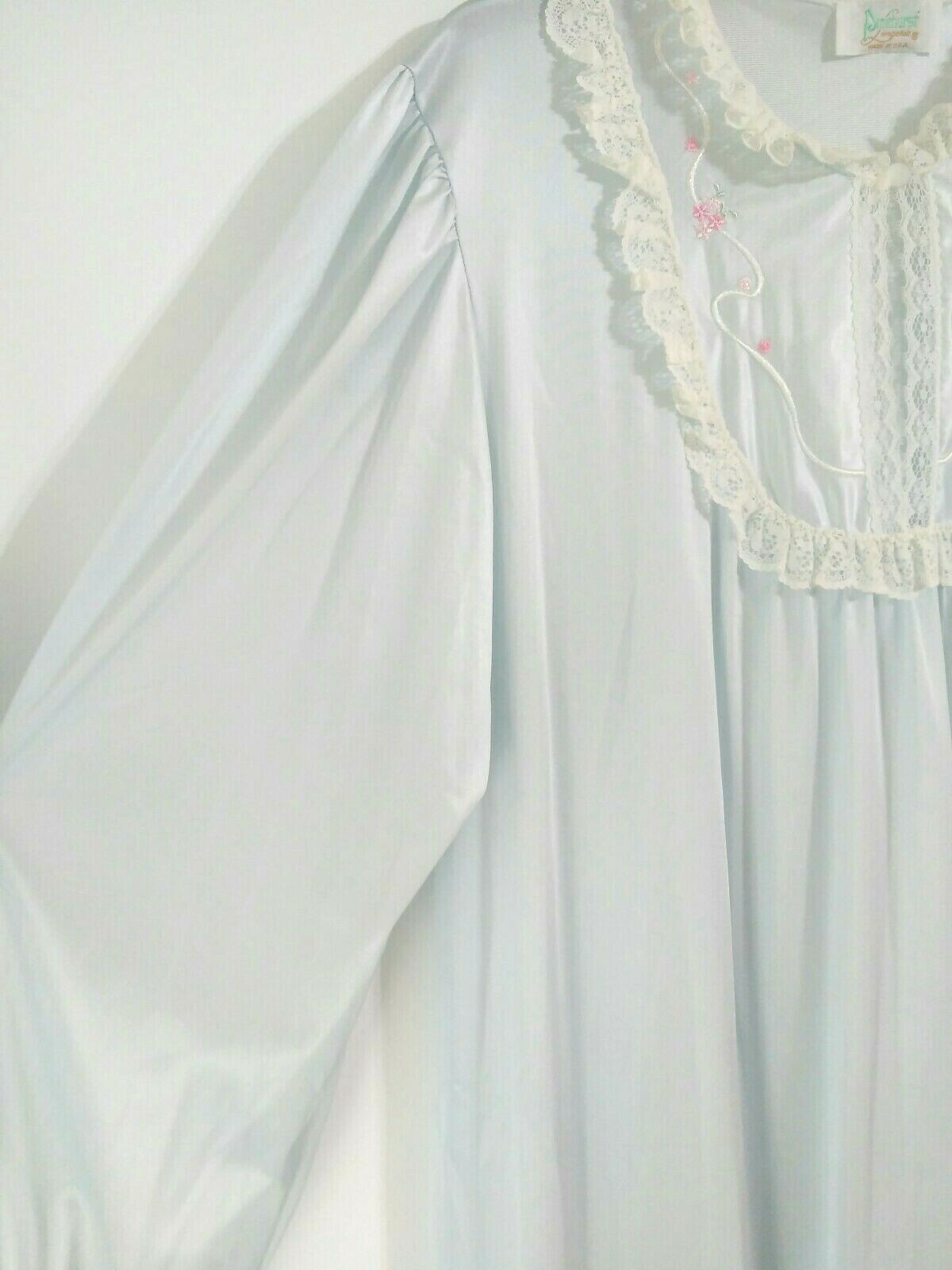 Pinehurst Lingerie Nightgown Negligee Gown Long Blue USA Medium Vintage Women&rsquo;s
