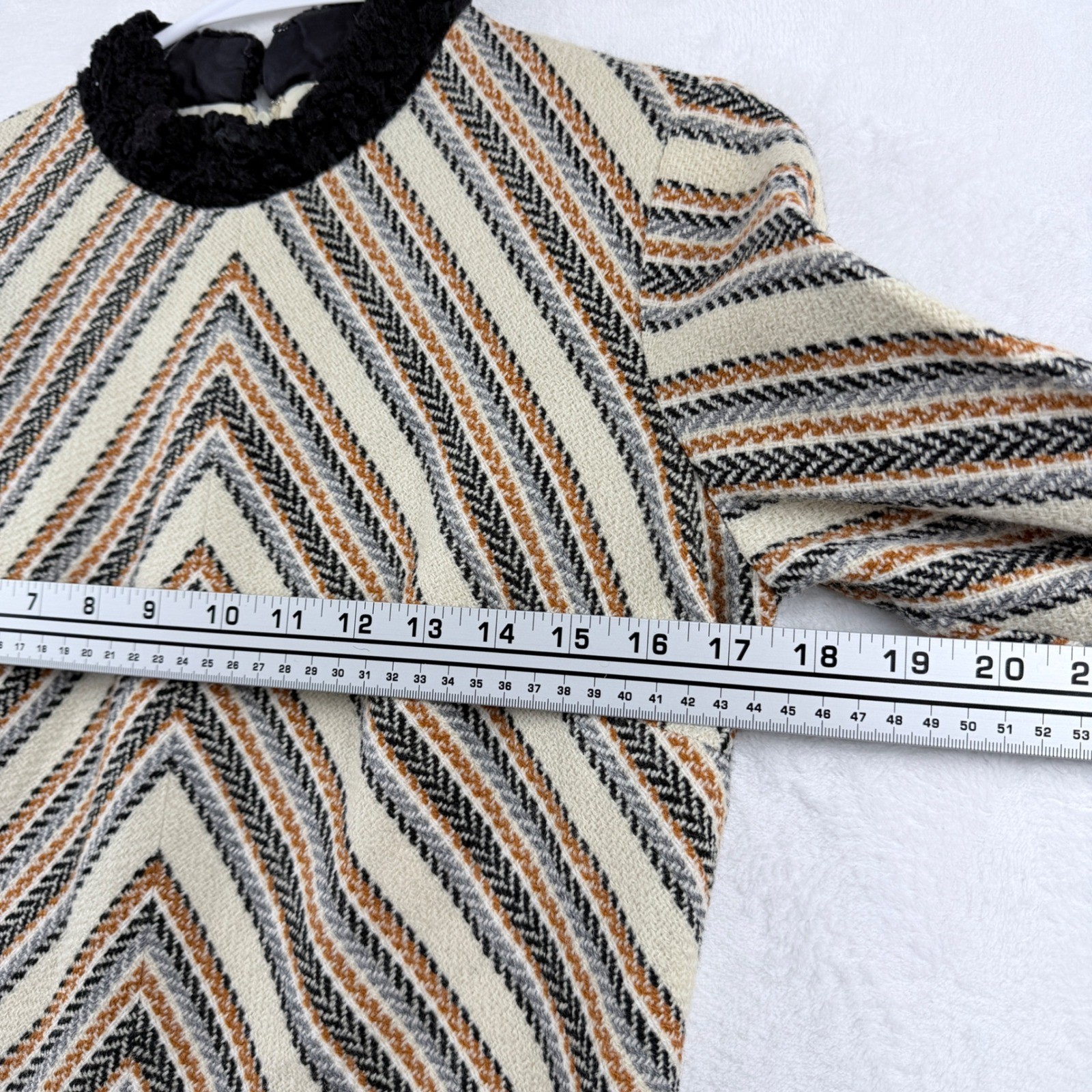 S Eisenberg California Chevron Mock Neck Sweater Dress Retro Boho No Size Tag