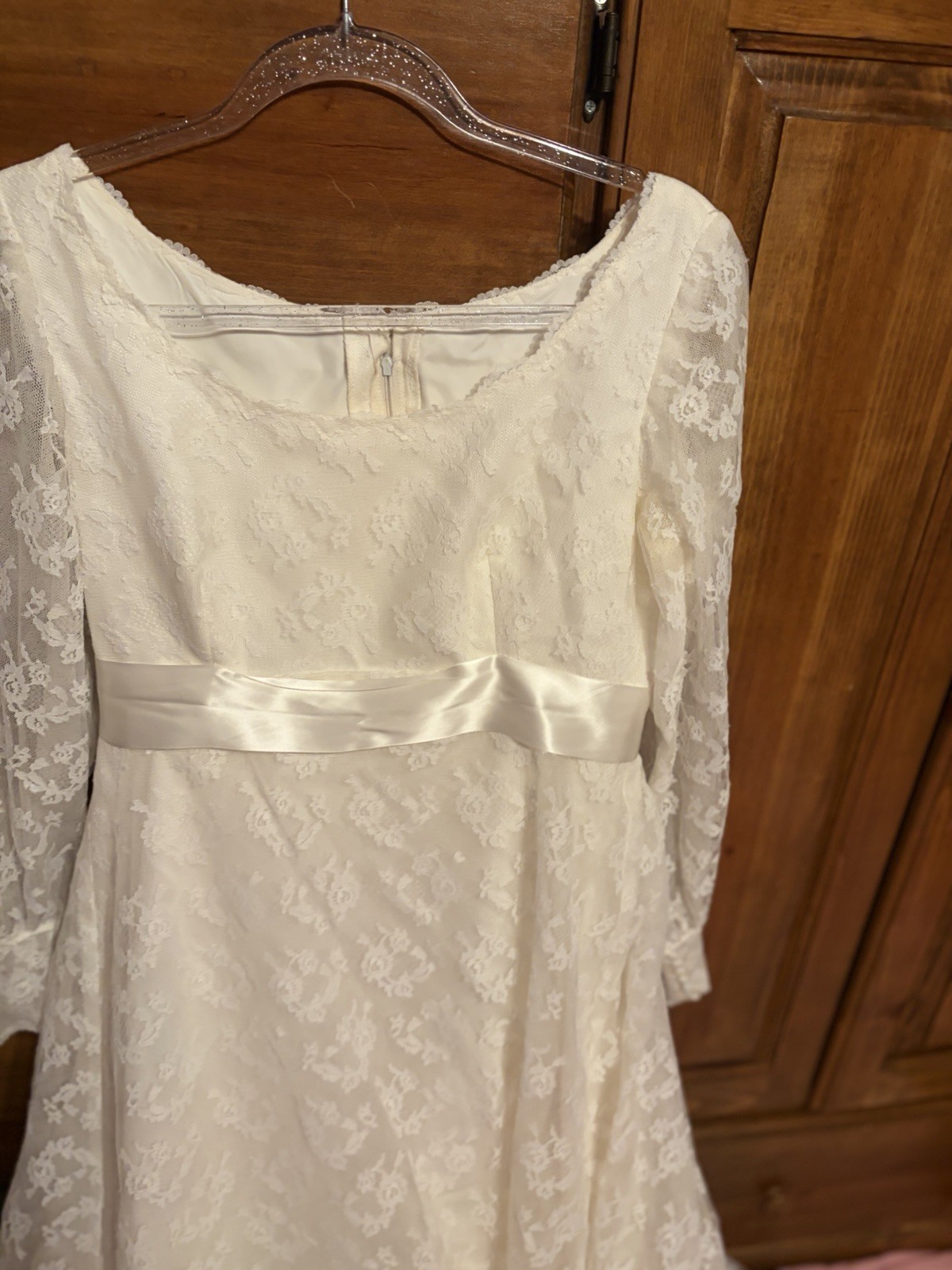 William Cahill Beverly Hills Vintage mid-century Lace Boho Wedding gown academia