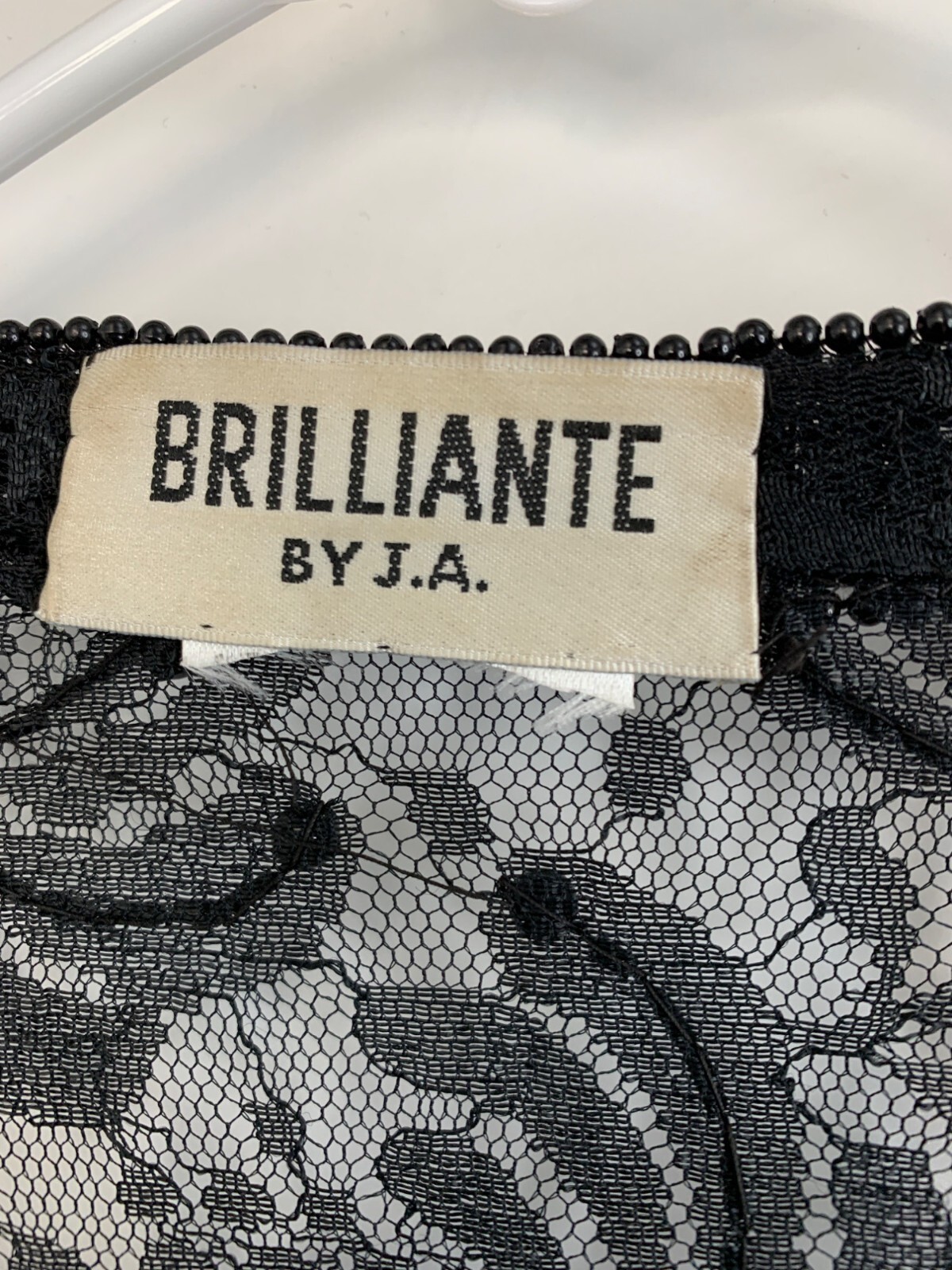 Rare VTG 90s Brilliante By J.A. Black Bead Lace Cardigan Jacket Mother of Bride