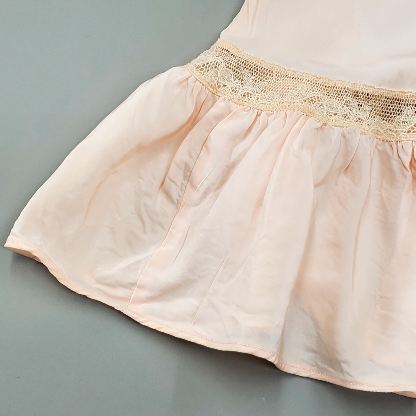 Vintage 1940s Du Barry Pastel Pink Ruffled Slip Skirt Size XS