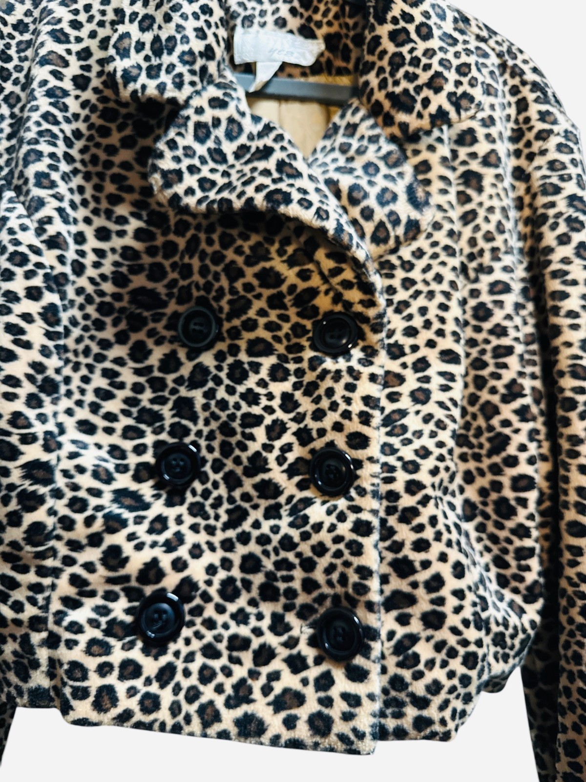 Vintage Yes Pixie Cropped Animal Print Jacket Size Small Retro Y2k Glam Mob Wife
