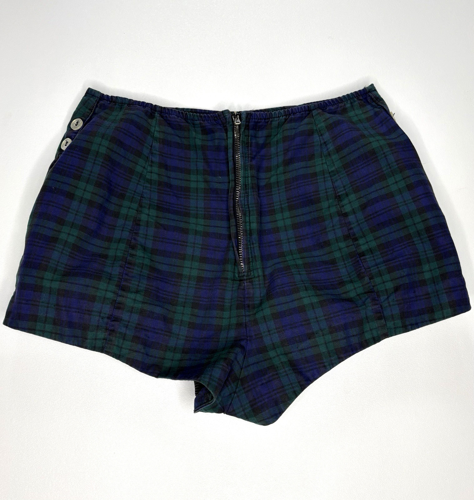 Vintage 1960s Bikini Plaid 2 Piece Swimsuit Sz Small Boy Shorts ILGWU Union Made