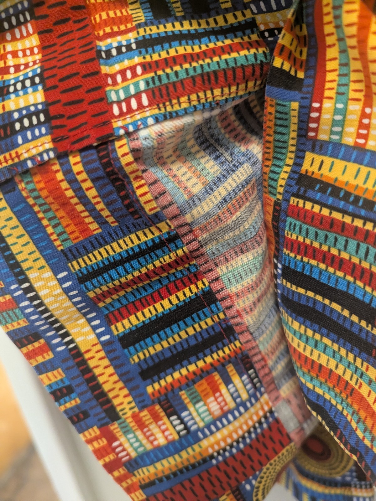 Handmade African Print Patchwork Button Up Shirt – Unique Artisan Piece