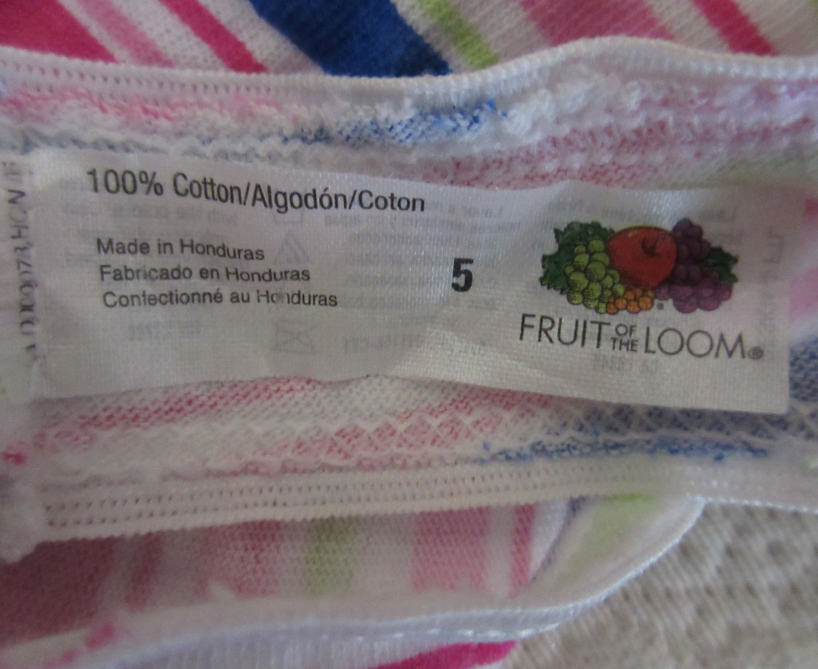 vtg 90&rsquo;s FRUIT of the LOOM COTTON HI CUT THONG BLUE bikini panties sz S/5 lot 2