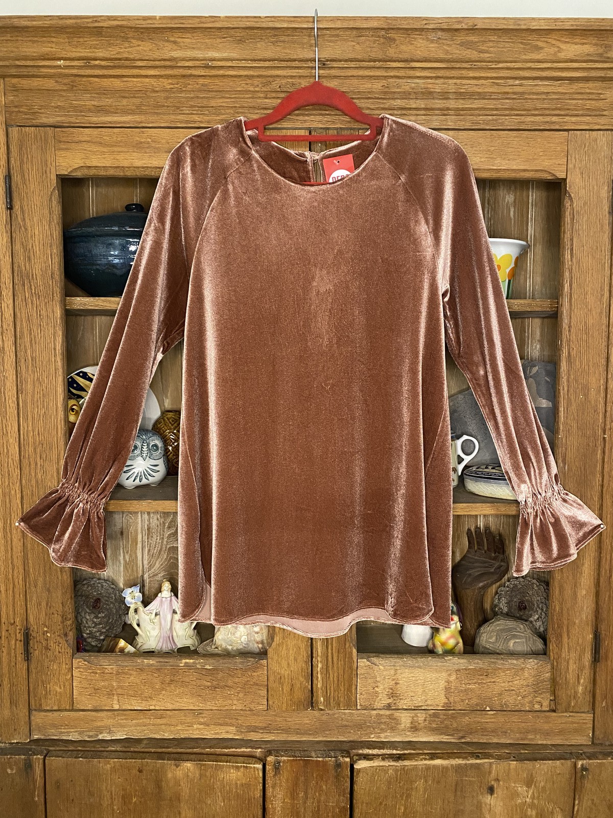 Blush Pink Velvet Blouse