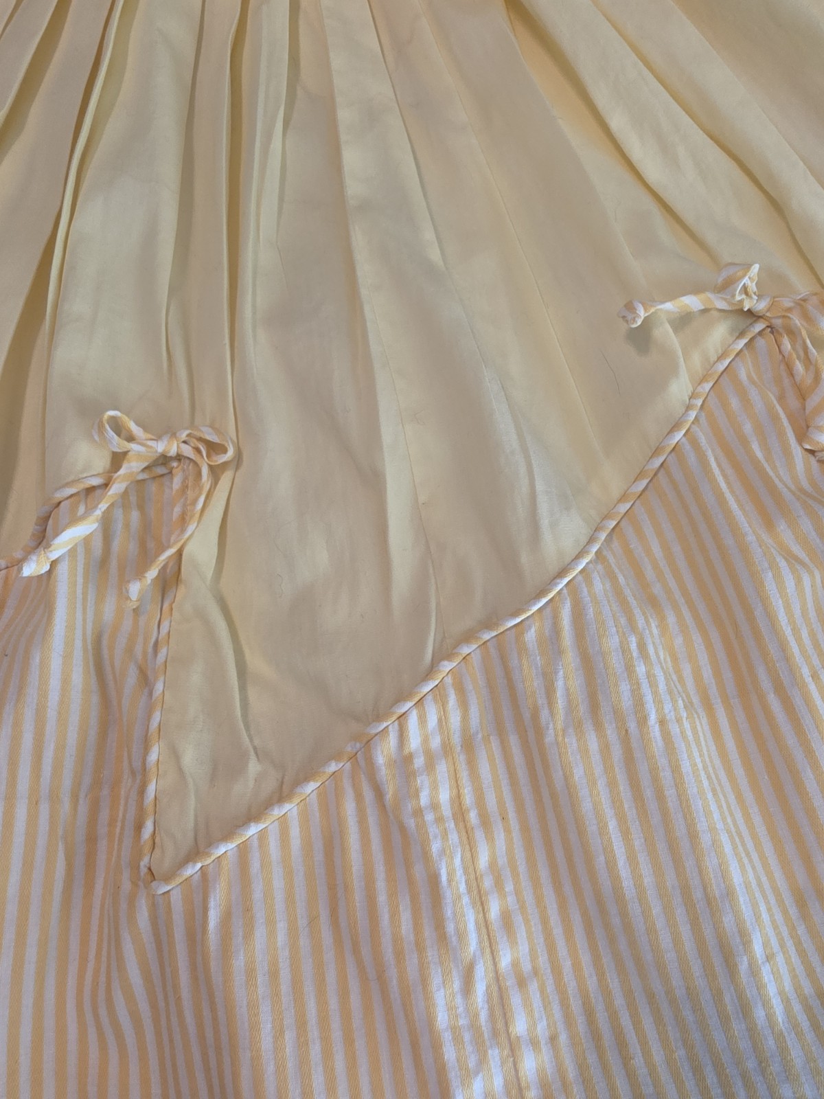 1950&rsquo;s Vintage Yellow White Striped Zip Cotton Fit & Flare Sundress XS