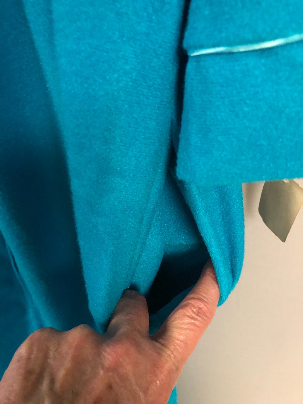 Vintage Goudchaux Soft Fleece Long Aqua Nightgown Robe Size Small Zip Closure