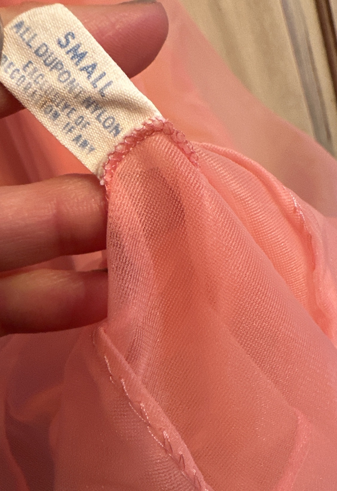 Van Raalte Robe Pretty Peach With Ivory Lace Double Lined Size Small Vintage