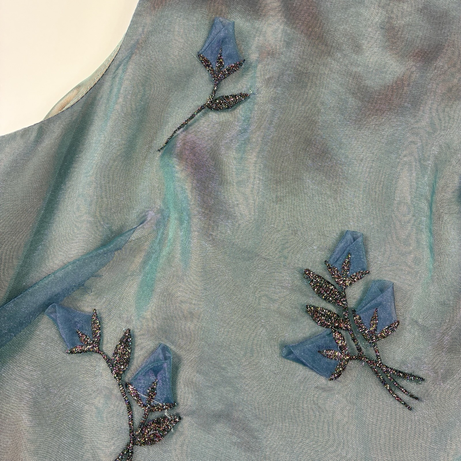 City Triangles Women&rsquo;s VTG 90s Blue Iridescent Dress Fairy Grunge Prom 5