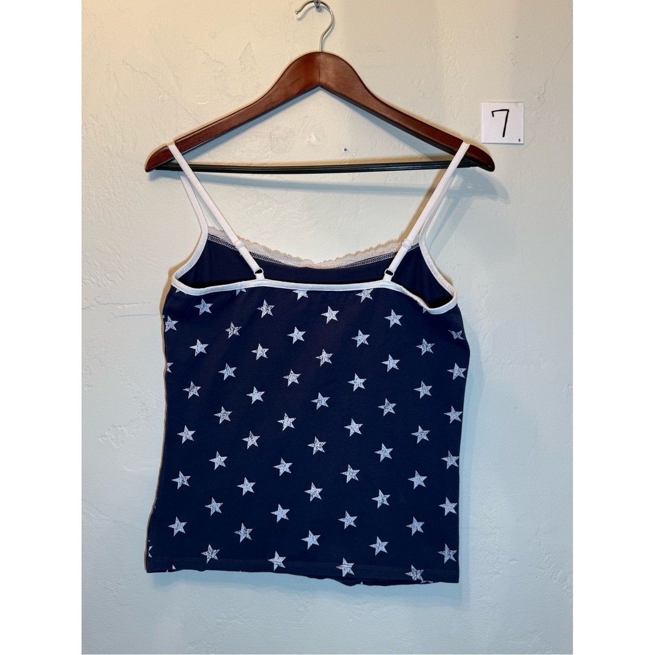 Patriotic Y2K-inspired spaghetti strap cami