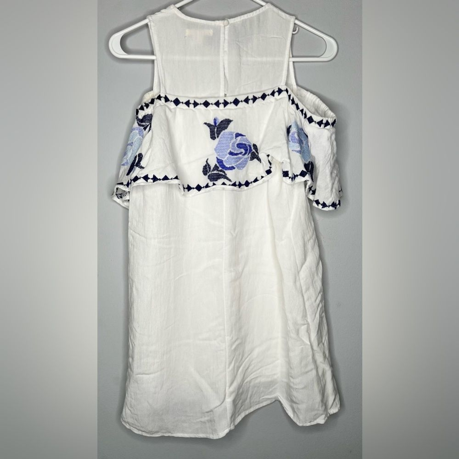 Mi Ami Cold Shoulder Floral Embroidered Dress Lined Rayon Size XS