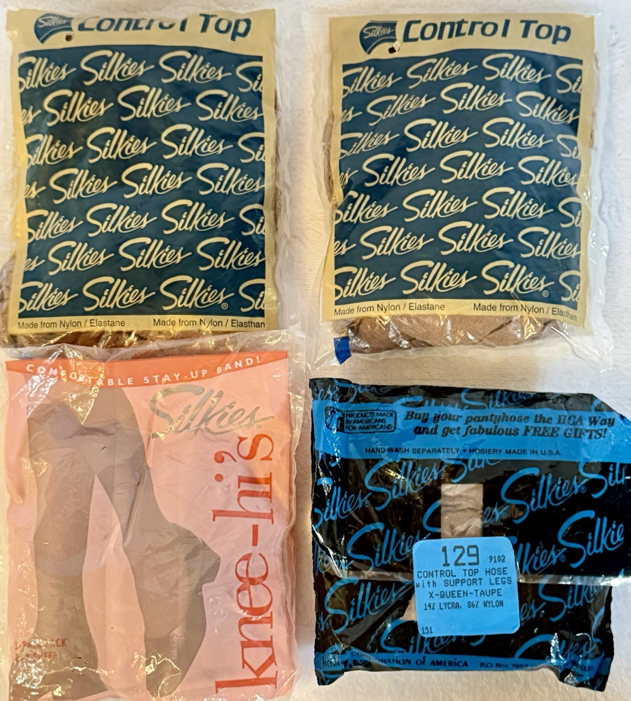 Vintage PANTYHOSE nylons panty hose…all new…silky soft! Lot of 4