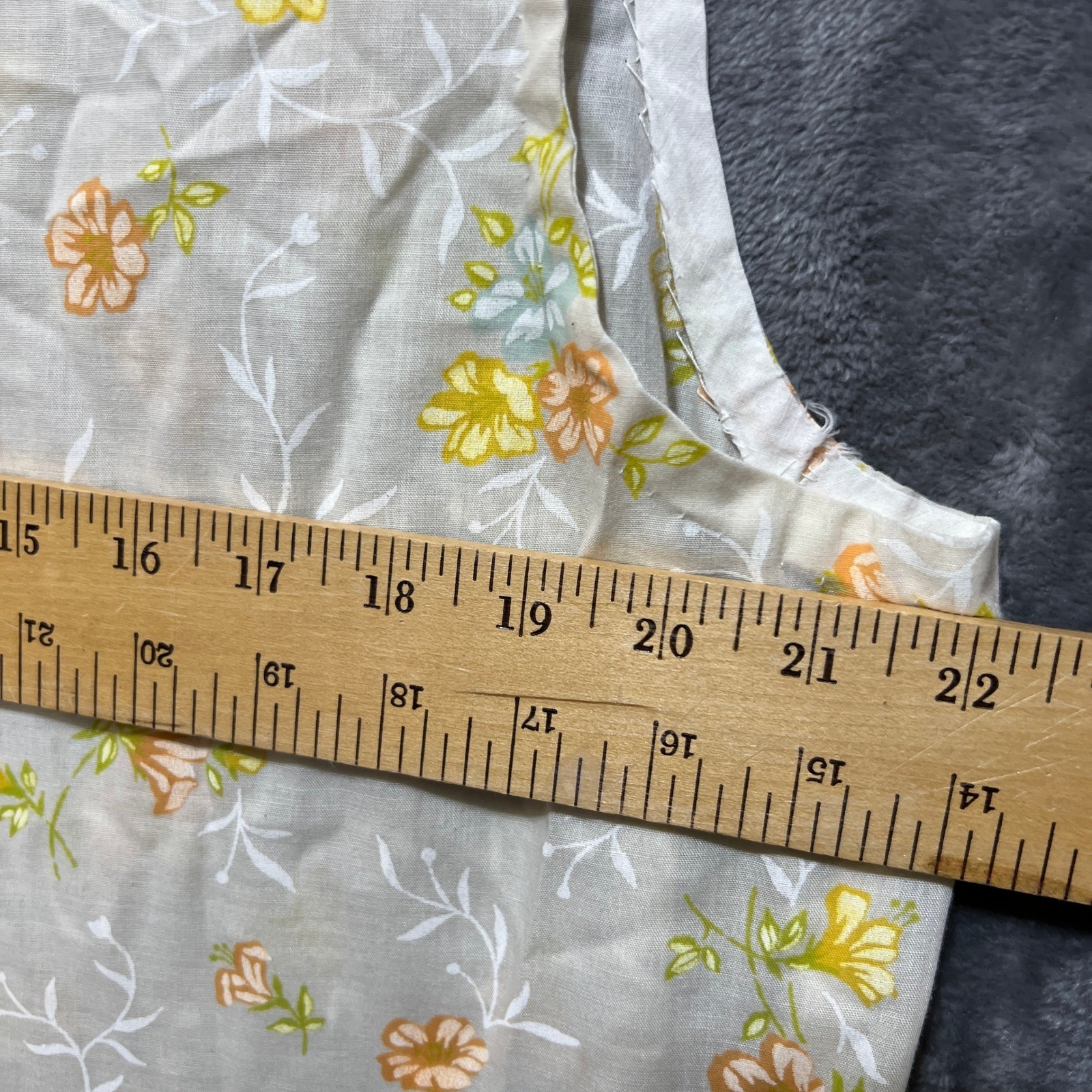 VTG Handmade Floral Sleeveless Button Down Shirt Blouse Cottage Hippy Retro Top