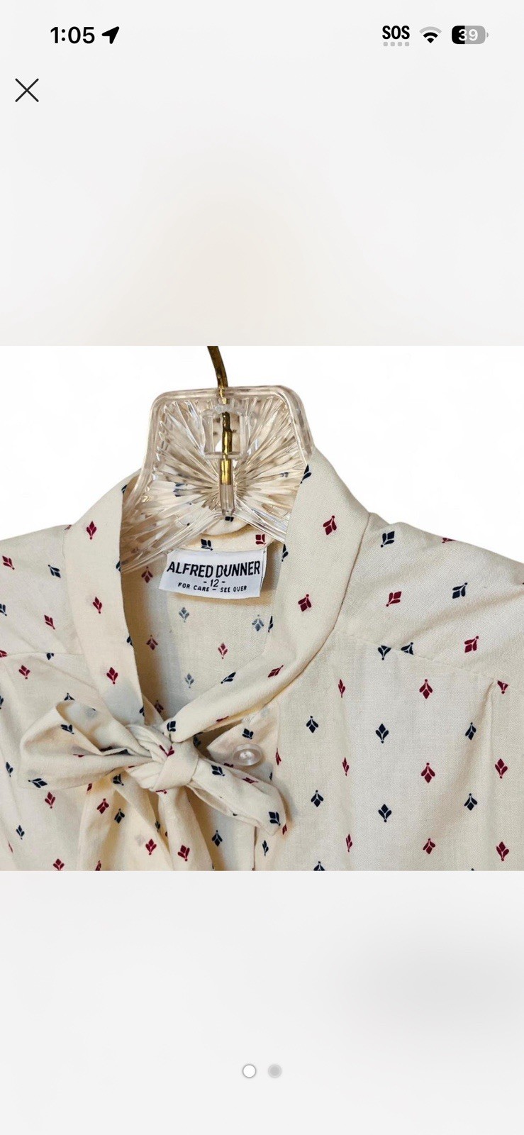 Alfred Dunner Vintage Short Sleeve Blouse Size 12P In Excellent Condition
