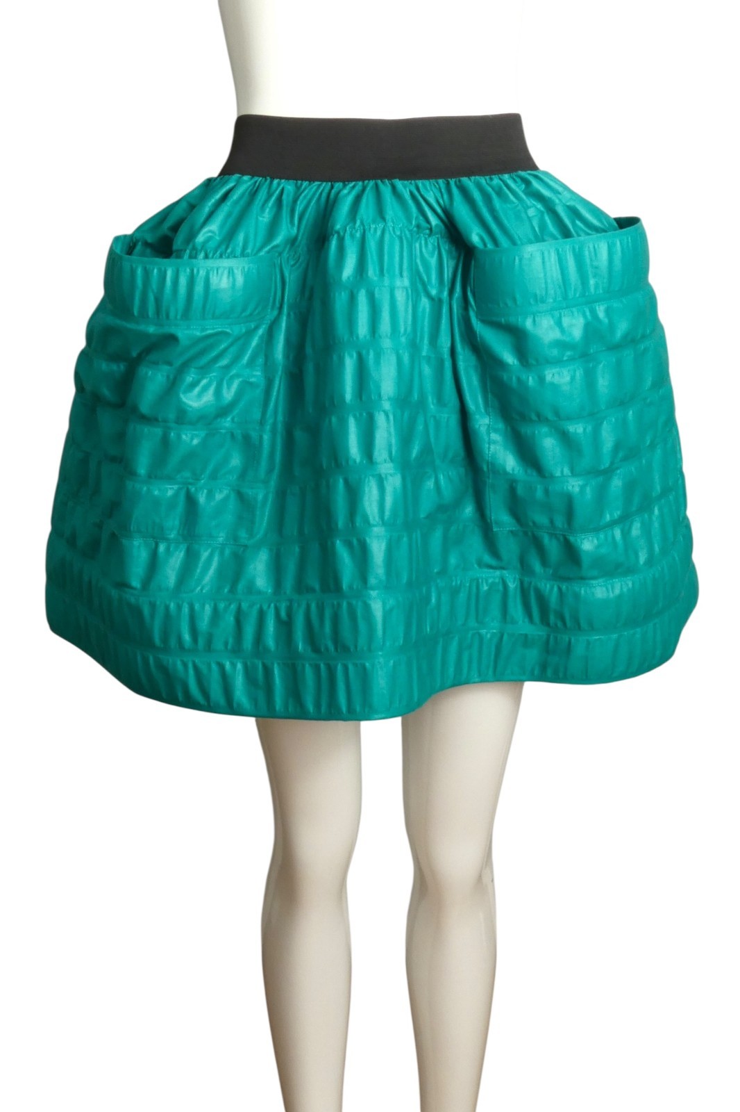 PIERRE CARDIN- 1996 Teal Seersucker Skirt SIze 6