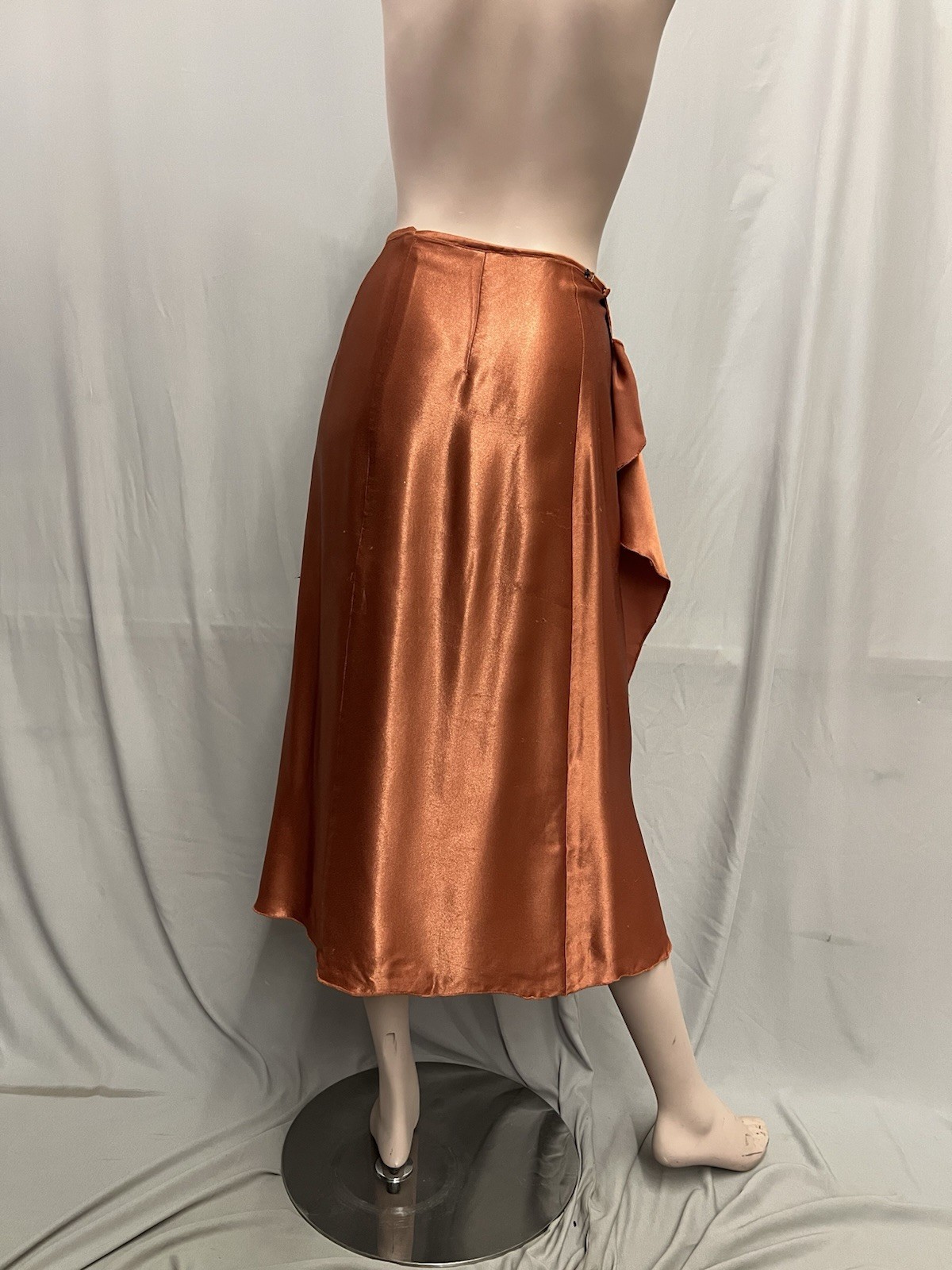 1940’s Copper Crepe Back Satin Skirt